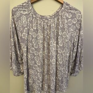 Floral Viscose Blouse in Soft Tones